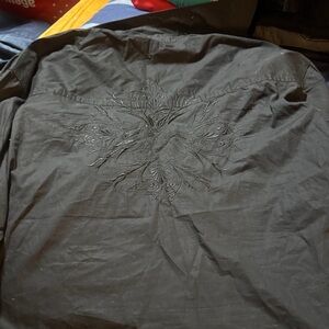 Men's Casual Black Button Down Shirt